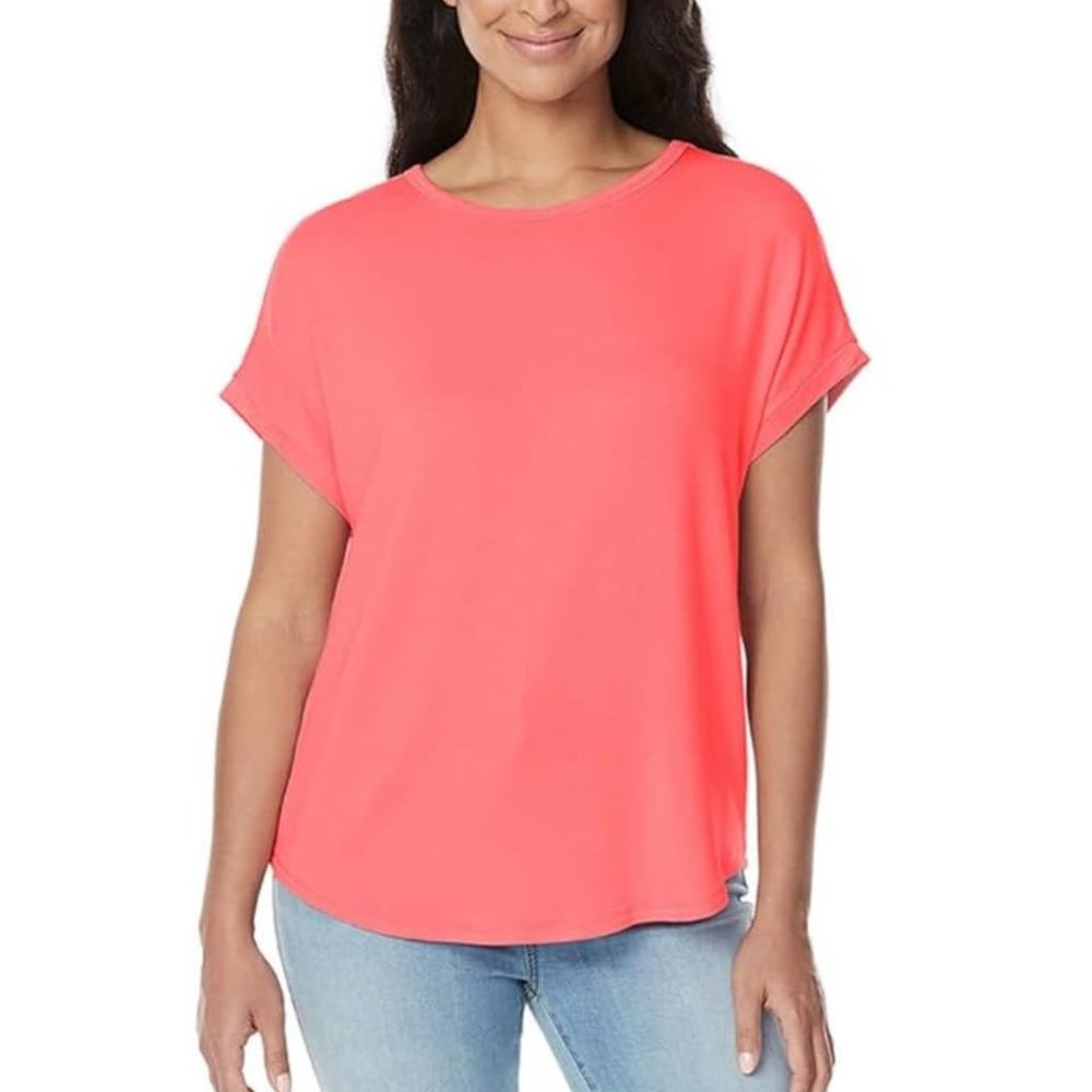 NWT Buffalo David Bitton Women's French Terry Short Sleeve Tee Size M $40 4D139